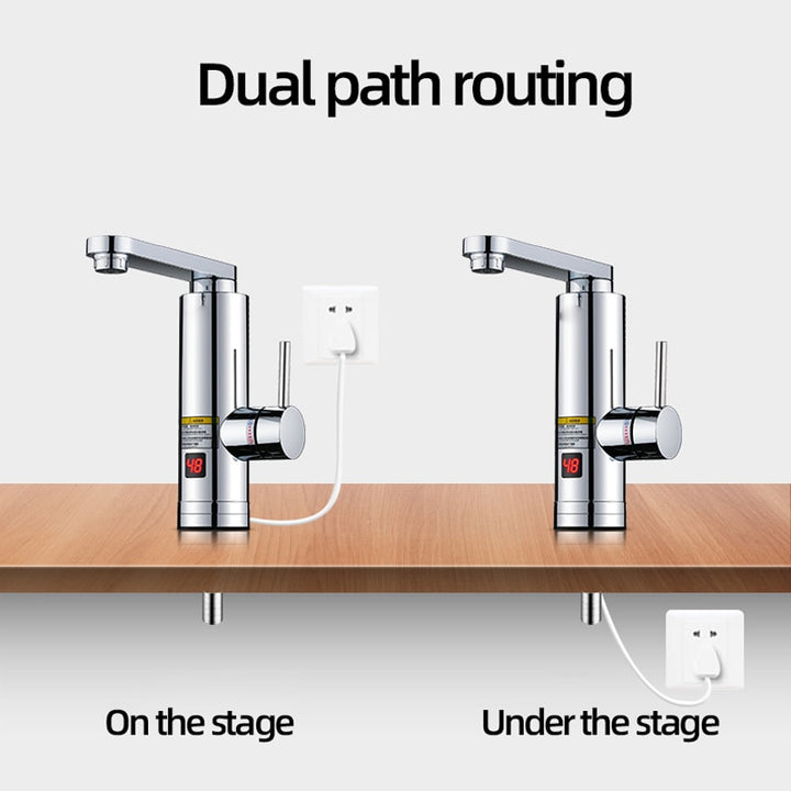 Kitchen Instant Electric Hot Water Heater  Led Faucet Luxurious  3 Seconds Fast