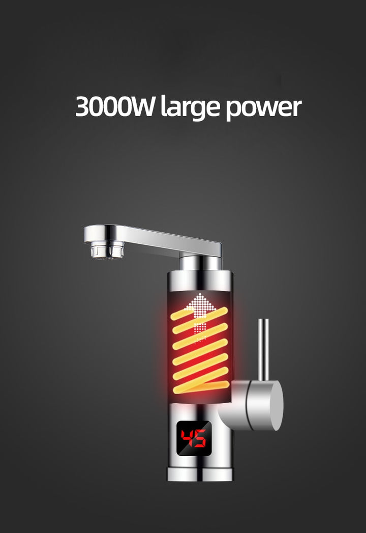 Kitchen Instant Electric Hot Water Heater  Led Faucet Luxurious  3 Seconds Fast
