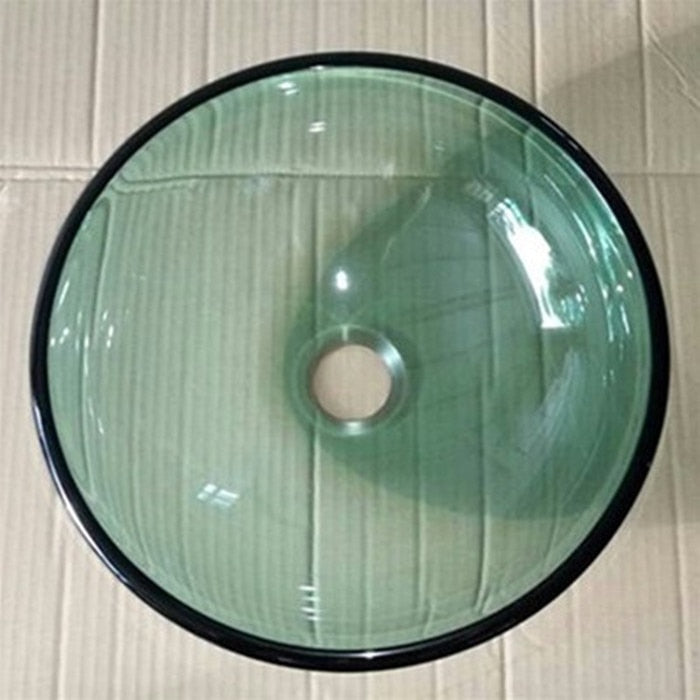 Bathroom Washbasin Tempered Glass Washbasin Nordic Wall-mounted Bathroom Sink Light Luxury Hotel Office Waterfall Spout Basin