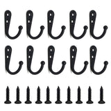 10 Pack Wall Hooks with Screws Alloy Hanging Single Hook