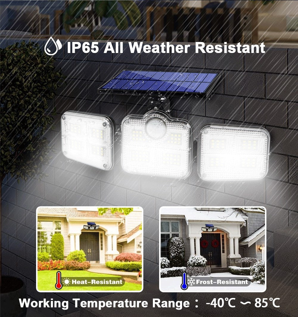122/138/171/198/333 LED Solar Lights Outdoor Motion Sensor Human Induction Adjustable head IP65 Waterproof Solar Power Wall Lamp