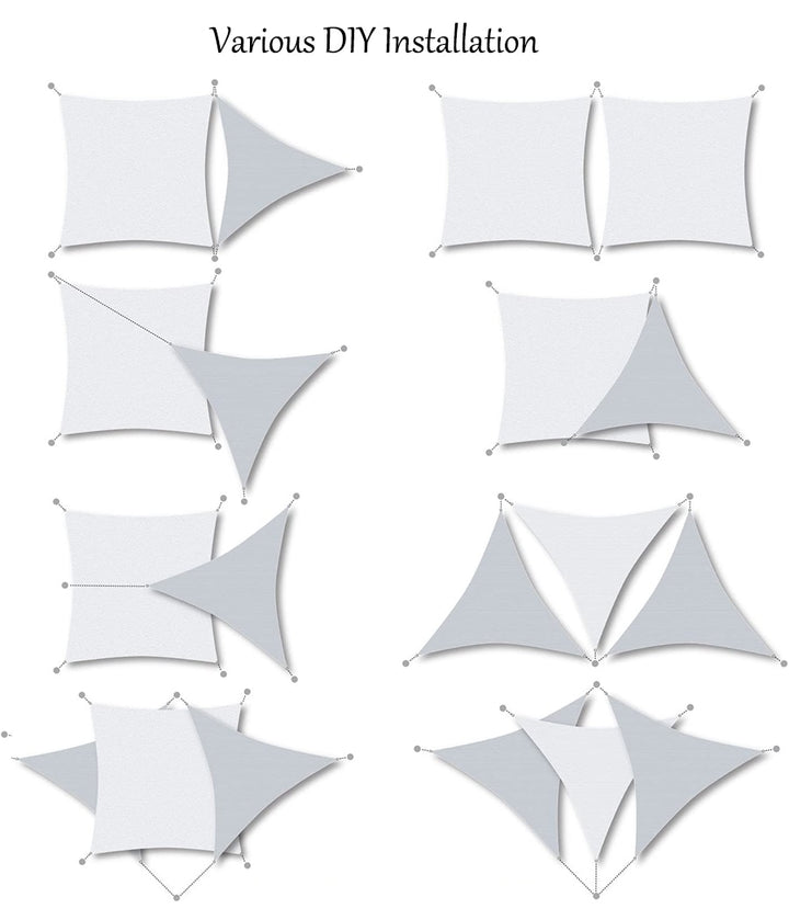 3/4*5m 5*6m 6*8m UV Protection 70% Waterproof Oxford Cloth Outdoor Sun Sunscreen Shade Sails
