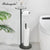 Floor Standing Toilet Paper Holder Stainless Steel Black Roll Paper Dispenser With Shelf Storage Bathroom Organization WB8236