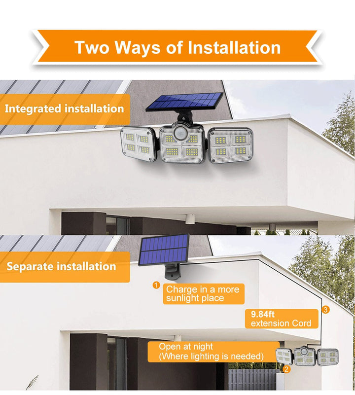 122/138/171/198/333 LED Solar Lights Outdoor Motion Sensor Human Induction Adjustable head IP65 Waterproof Solar Power Wall Lamp
