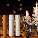 10pcs Candle Lamp Holder Tube Candle Lamp Base Sleeve Candle Shell Cover for E12 Chandelier Wedding Dining Table Home Decoration