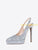 Glitter Back Strap Pumps Platform Thin High Heel  Pointed Toe Sequined Shoes