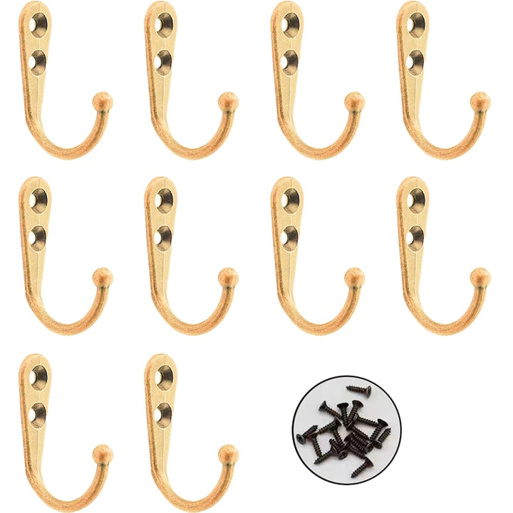 10 Pack Wall Hooks with Screws Alloy Hanging Single Hook