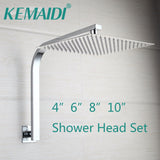 KEMAIDI  Shower Faucets Gooseneck Square Brass Wall Mount Shower Arm Ultrathin