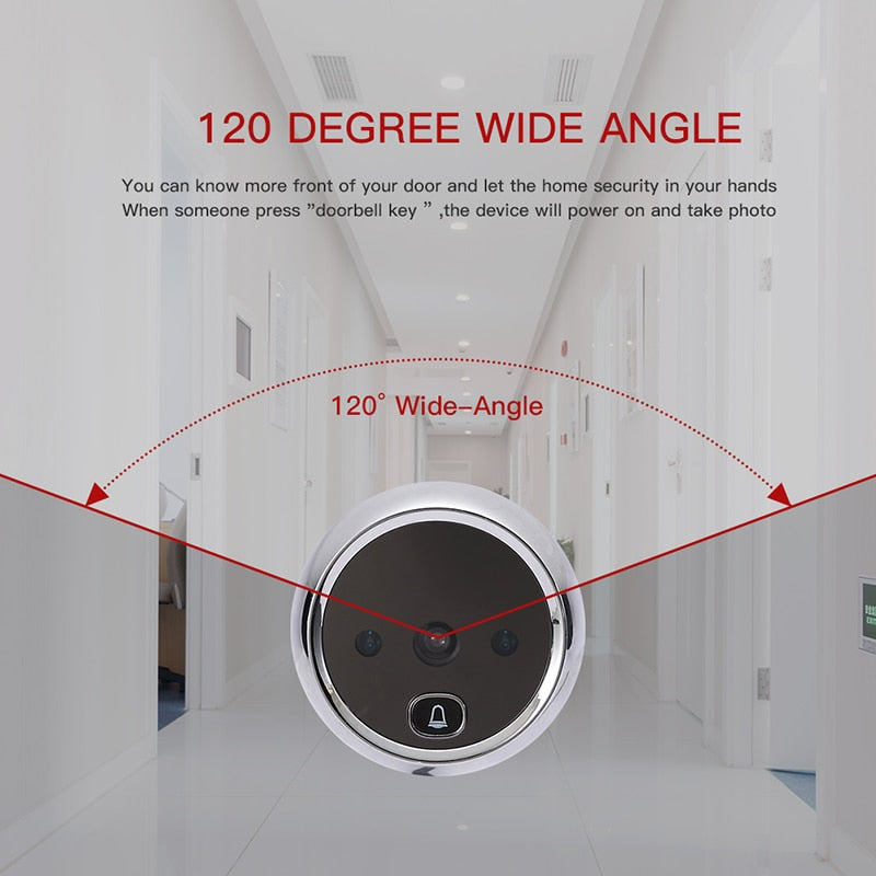 NAIERDI 3" LCD Screen Digital Door  Electronic Door Viewer Bell IR Night Door Peephole