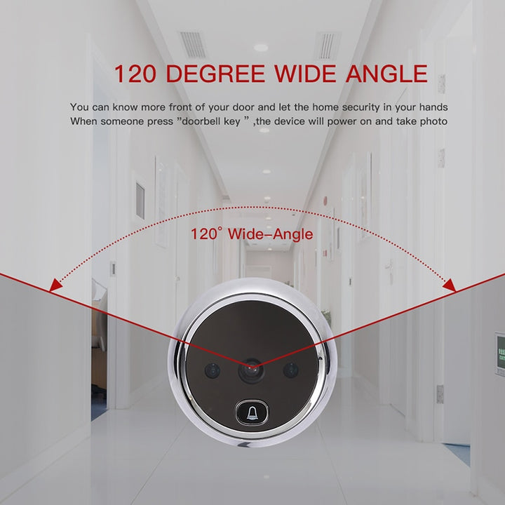 NAIERDI 3" LCD Screen Digital Door  Electronic Door Viewer Bell IR Night Door Peephole