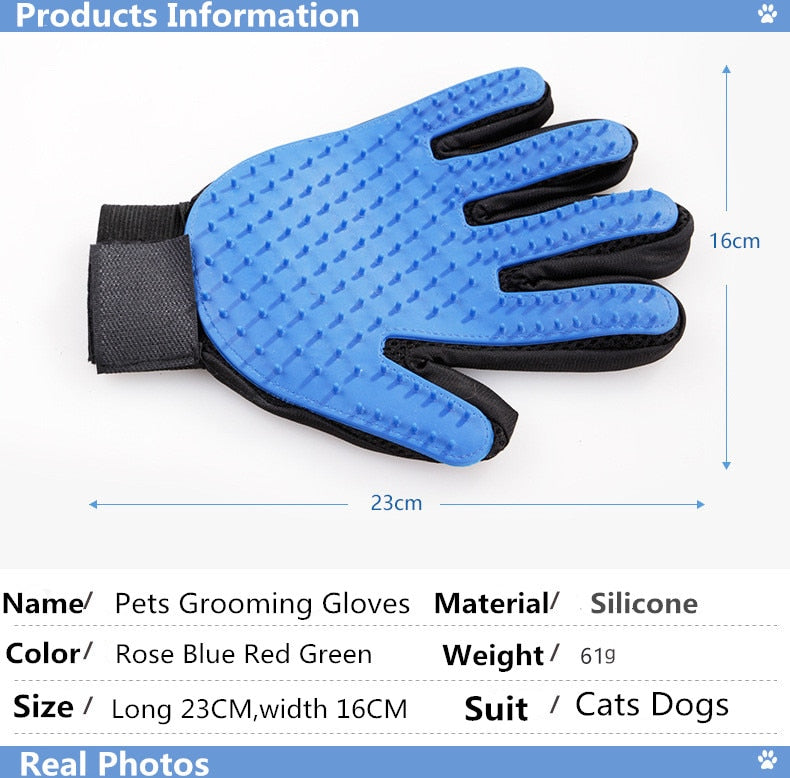 Silicone Dog Hair Removal Glove Comb Soft Use Pet Cats