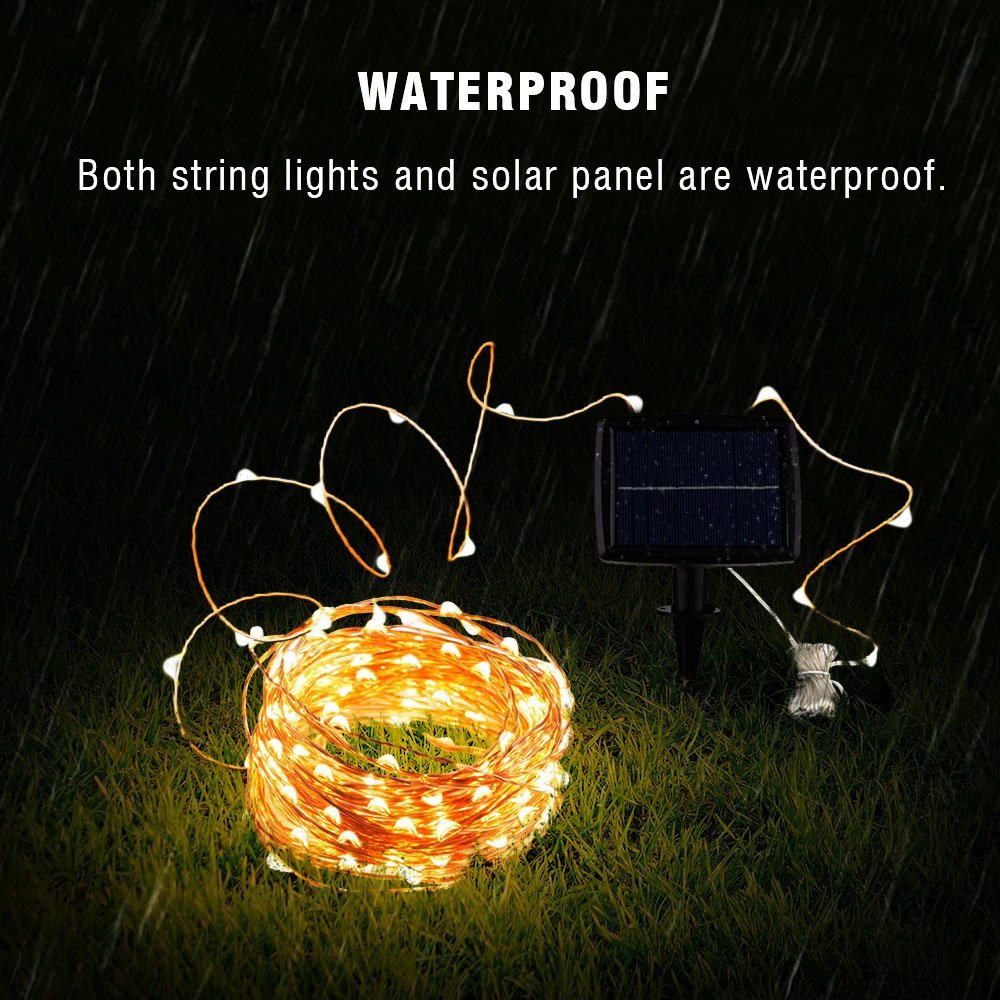 Solar String Fairy Lights 12m 100LED / 5M 50 LED  Waterproof Outdoor Garland