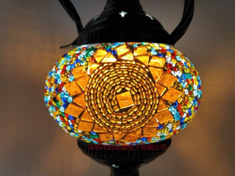 Mediterranean style Handcrafted mosaic Glass   Art Deco Turkish Mosaic Table Lamp
