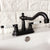 Black Oil Rubbed 4" Centerset Brass Kitchen Bathroom Two Holes Basin Swivel Faucet Dual Handles