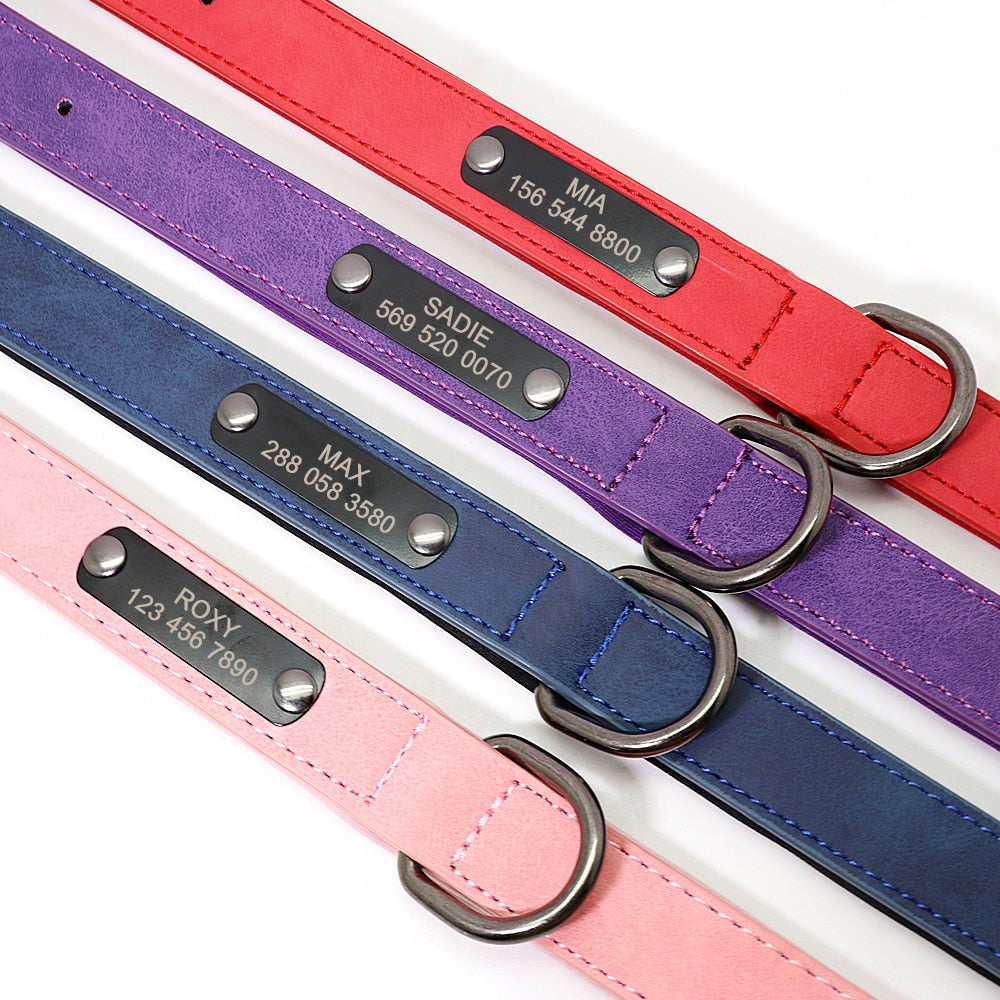 Custom Leather Personalized Small Dogs Collar Engraved
