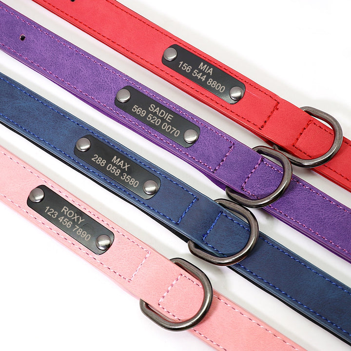 Custom Leather Personalized Small Dogs Collar Engraved