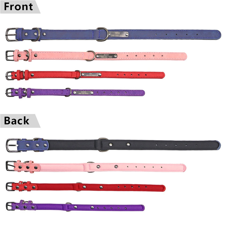 Custom Leather Personalized Small Dogs Collar Engraved