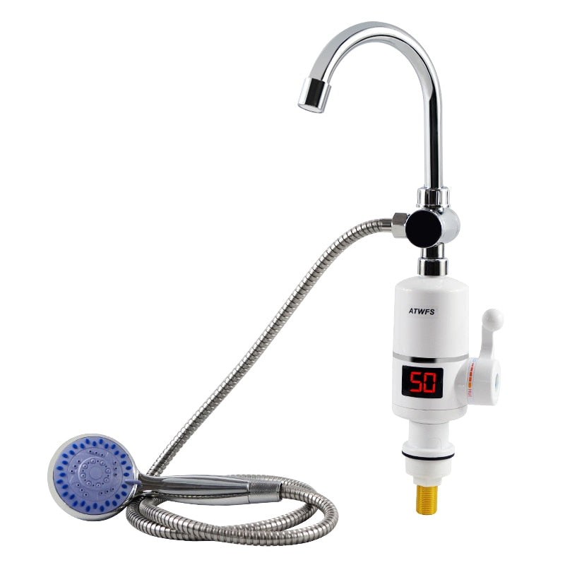 ATWFS Electric Fast Instant Water Heater Faucet with Shower & Temperature Display