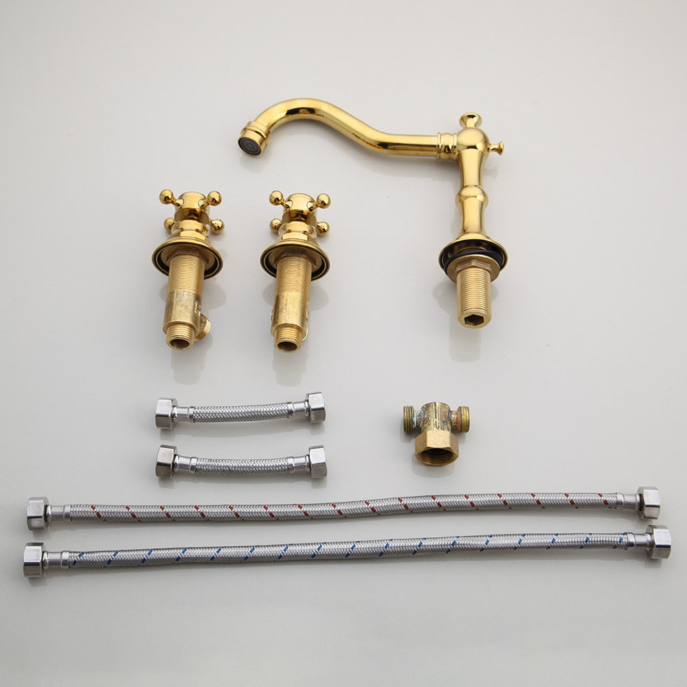 KEMAIDI Bathtub Faucet 3pcs Basin Mixer Taps