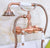Antique Red Copper Wall Mount Telephone Bath Faucet Mixer Tap w/ Handheld Spray Shower Kna308