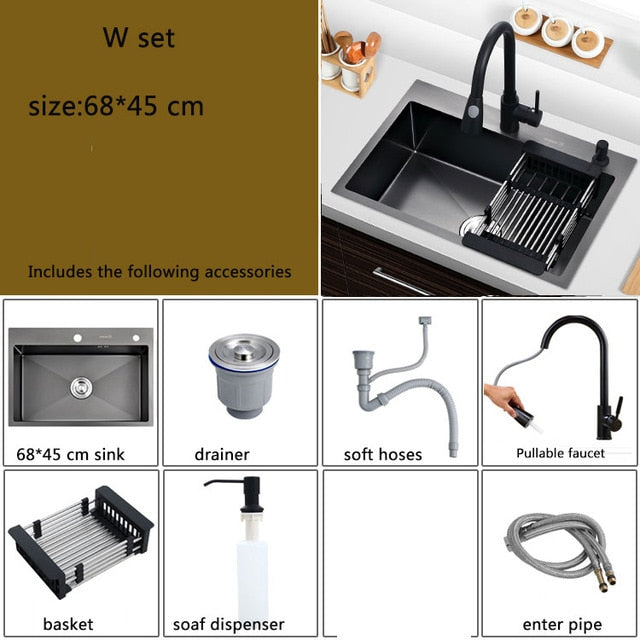 Black sink kitchen black stainless steel