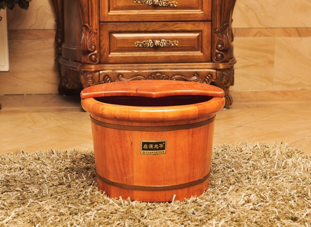 Oak Barrel Foot Bath Barrel Foot Tub Solid Wood Steam Fumigation Foot Bath Barrel For Adult Foot Pedicure