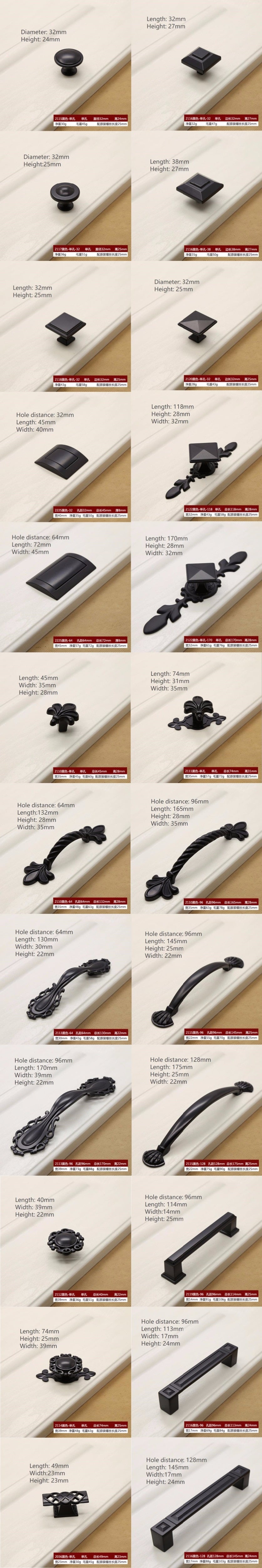 Black Hardware Cabinet Knob handle Cabinet Knob Door Pull