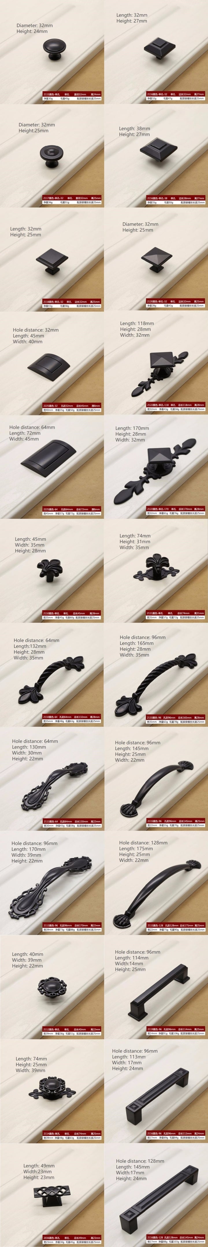 Black Hardware Cabinet Knob handle Cabinet Knob Door Pull