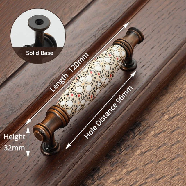 Ceramic Cabinet Handles Vintage Drawer Furniture Handle Hardware