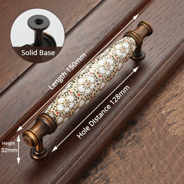 Ceramic Cabinet Handles Vintage Drawer Furniture Handle Hardware