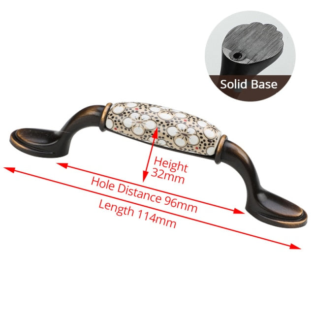 Ceramic Cabinet Handles Vintage Drawer Furniture Handle Hardware