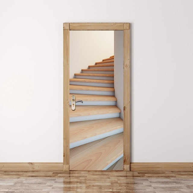 DIY 3D Door Landscape Art Door Stickers Removable - 77 x 200cm