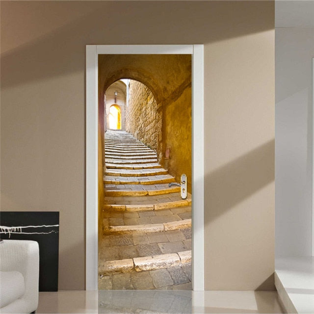 DIY 3D Door Landscape Art Door Stickers Removable - 77 x 200cm