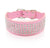 Rhinestone Leather Diamante Crystal Studded Dogs Pet Collars 2inch Wide