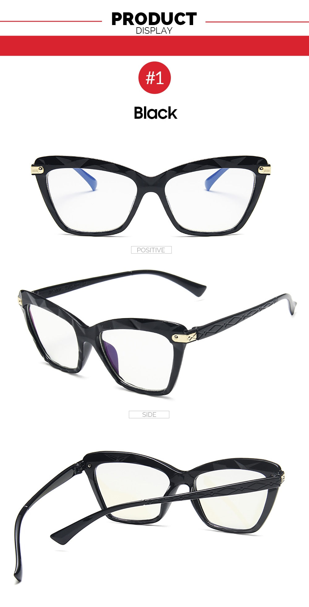 VIVIBEE Women Cat Eye Anti Blue Light Glasses Cateye Black Frame Blue Light Blocking Computer