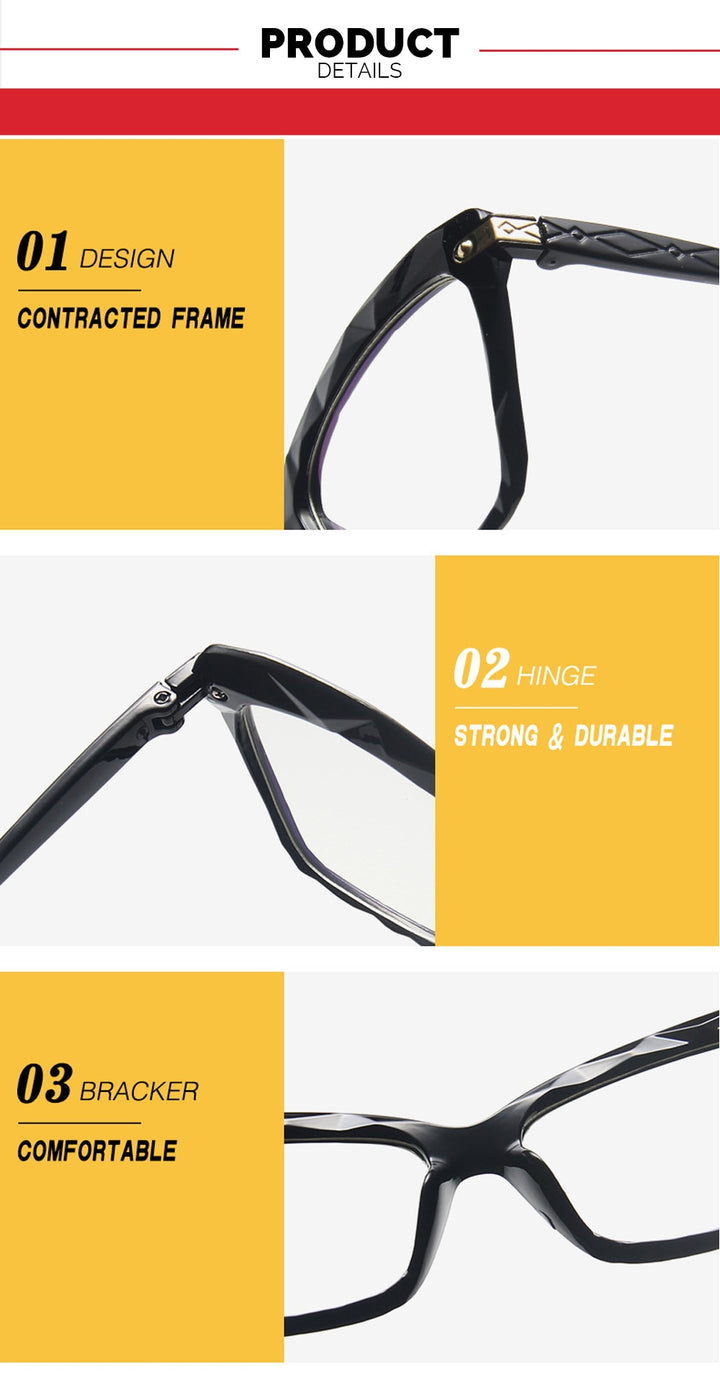 VIVIBEE Women Cat Eye Anti Blue Light Glasses Cateye Black Frame Blue Light Blocking Computer