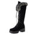Gdgydh Lace-up Winter Shoes Women Snow Boots Real Fur  Knee High Suede Thick Heel With Zip Big Size 43