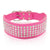 Rhinestone Leather Diamante Crystal Studded Dogs Pet Collars 2inch Wide