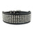 Rhinestone Leather Diamante Crystal Studded Dogs Pet Collars 2inch Wide