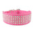 Rhinestone Leather Diamante Crystal Studded Dogs Pet Collars 2inch Wide