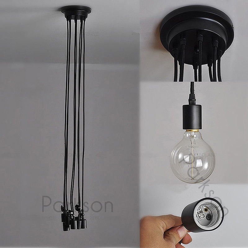 E27 Retro Edison Bulb Pendant Lights Vintage Loft Antique Hanging Pendant Lamp Spider