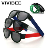 Slap Sunglasses Polarized Wristband Fold Shades with Slappable Bracelet