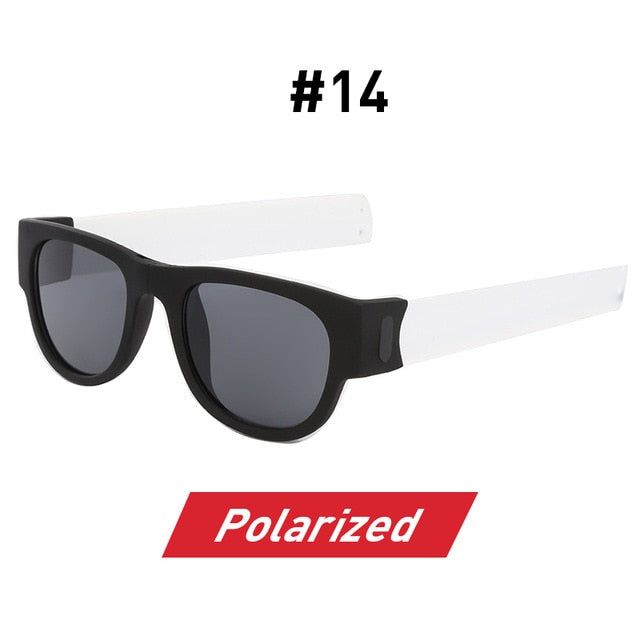 Slap Sunglasses Polarized Wristband Fold Shades with Slappable Bracelet