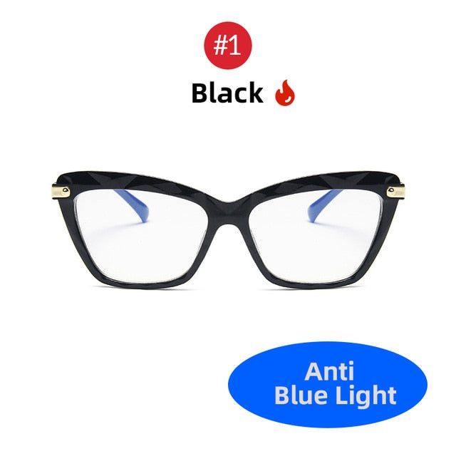 VIVIBEE Women Cat Eye Anti Blue Light Glasses Cateye Black Frame Blue Light Blocking Computer