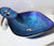 LUXURY BLUE Glass basin sink bowl with MATCHING glass WATERFALL Tap