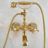 Wall Mounted Bathtub Faucet Gold Color Brass Tub Sink Faucet Telephone Style Bathroom Bath Shower Set with Handshower Nna852