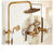 Antique Rain Shower Faucets Set with Hand Brass Wall Mounted Shower Mixer for Bathroom Bath Luxury Rainfall Shower Set EL4006T