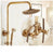 Antique Rain Shower Faucets Set with Hand Brass Wall Mounted Shower Mixer for Bathroom Bath Luxury Rainfall Shower Set EL4006T