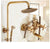 Antique Rain Shower Faucets Set with Hand Brass Wall Mounted Shower Mixer for Bathroom Bath Luxury Rainfall Shower Set EL4006T