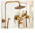 Antique Rain Shower Faucets Set with Hand Brass Wall Mounted Shower Mixer for Bathroom Bath Luxury Rainfall Shower Set EL4006T